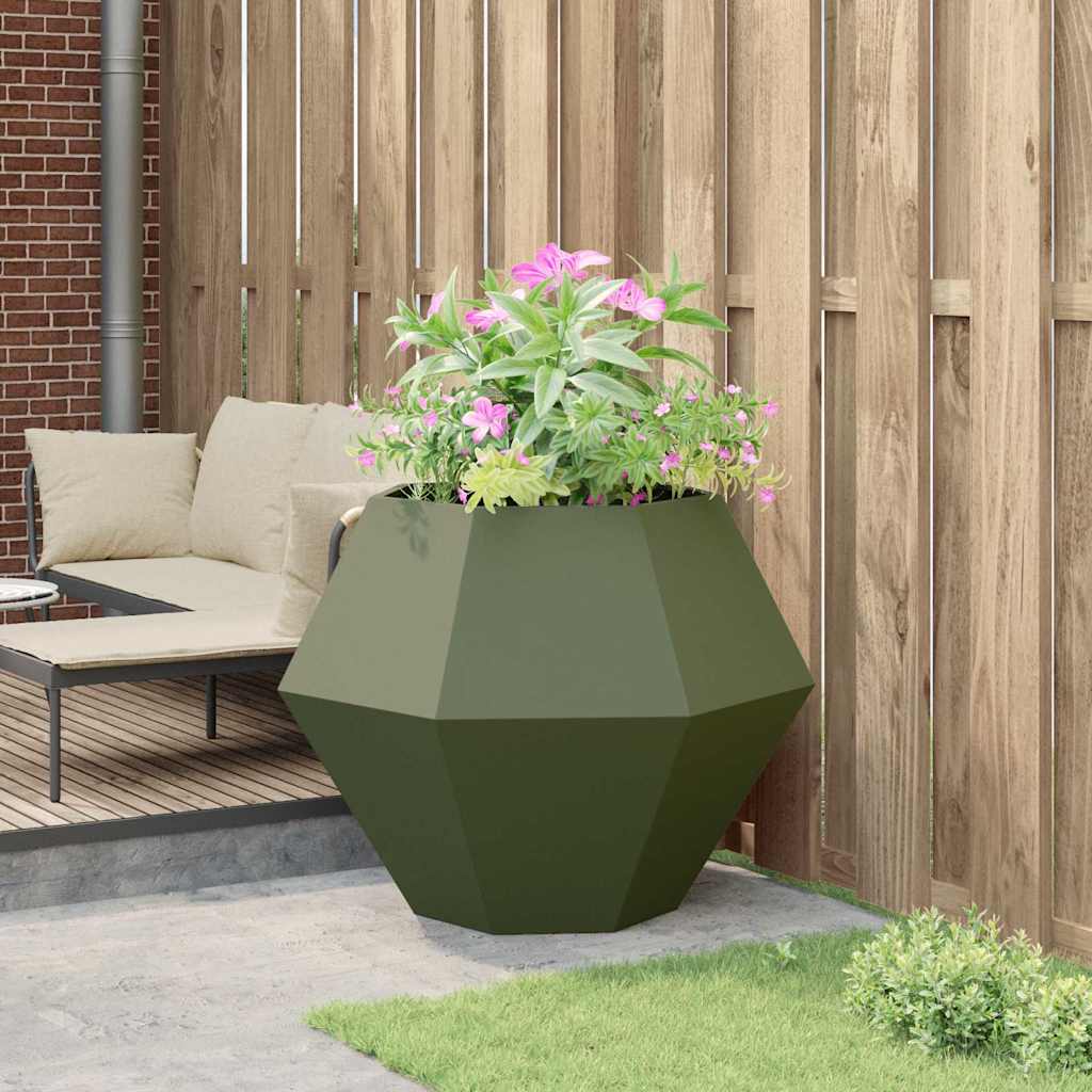 Fioriera Verde oliva 100 x 100 x 80 cm Acciaio | homemem39