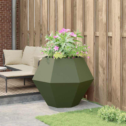 Fioriera Verde oliva 100 x 100 x 80 cm Acciaio | homemem39