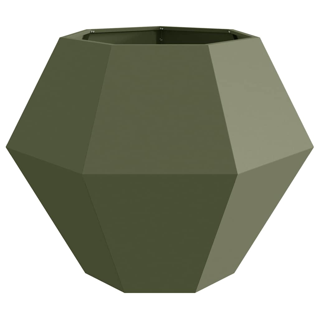 Fioriera 2 pcs Verde oliva 100 x 100 x 80 cm Acciaio | homemem39