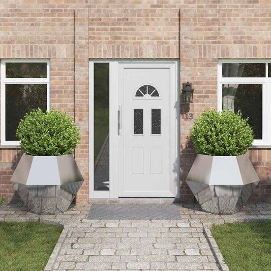 Fioriera 2 pcs Argento 100 x 100 x 80 cm Acciaio zincato