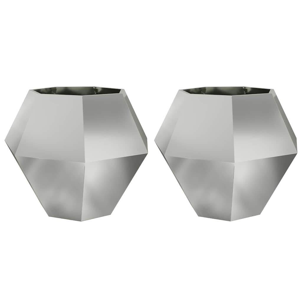 Fioriera 2 pcs Argento 100 x 100 x 80 cm Acciaio zincato | homemem39