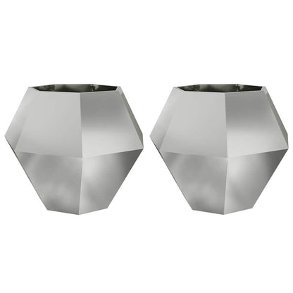 Fioriera 2 pcs Argento 100 x 100 x 80 cm Acciaio zincato | homemem39