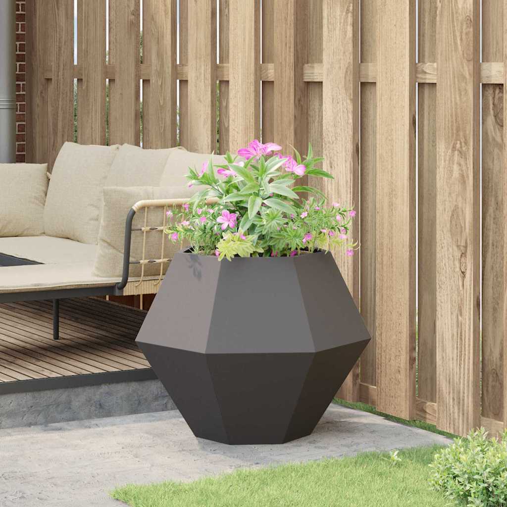 Fioriera Nero 75 x 75 x 60 cm Acciaio | homemem39