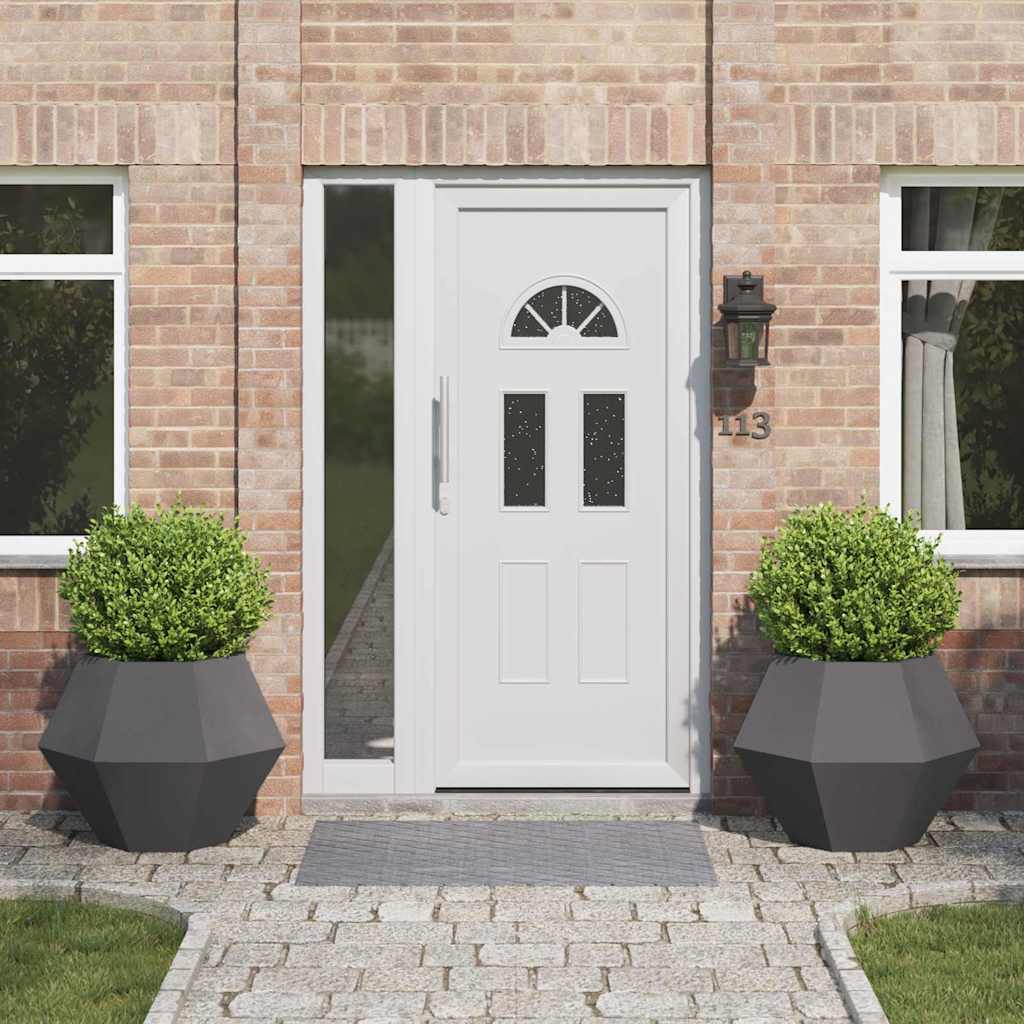 Fioriera 2 pcs Nero 75 x 75 x 60 cm Acciaio | homemem39