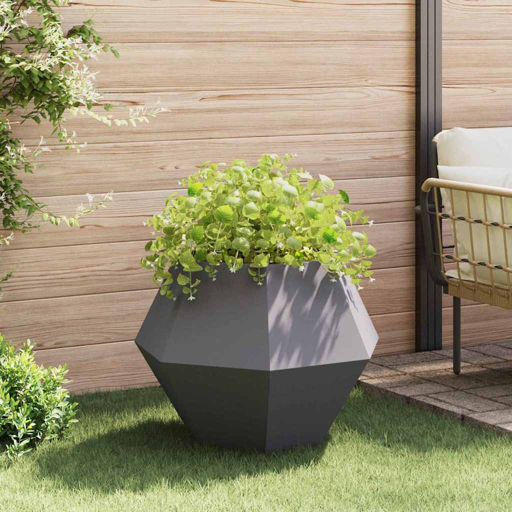 Fioriera 2 pcs Nero 75 x 75 x 60 cm Acciaio | homemem39