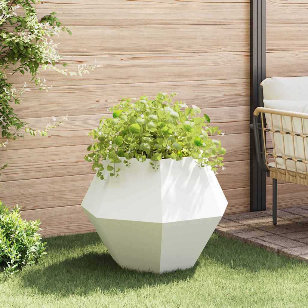 Fioriera 2 pcs Bianco 75 x 75 x 60 cm Acciaio | homemem39