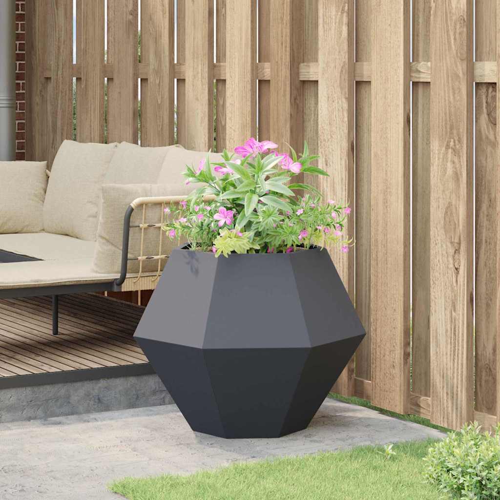 Fioriera Antracite 75 x 75 x 60 cm Acciaio | homemem39
