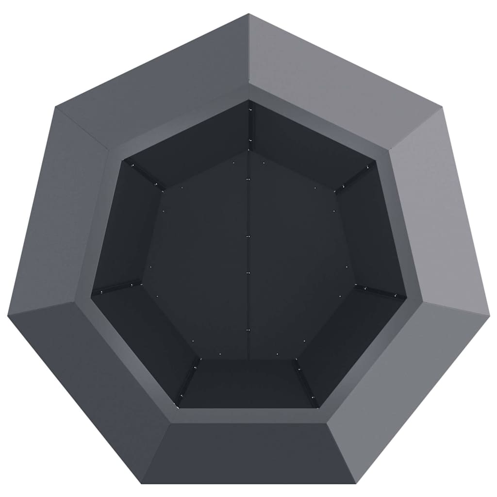 Fioriera Antracite 75 x 75 x 60 cm Acciaio | homemem39
