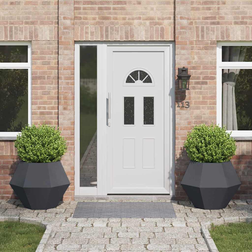Fioriera 2 pcs Antracite 75 x 75 x 60 cm Acciaio | homemem39