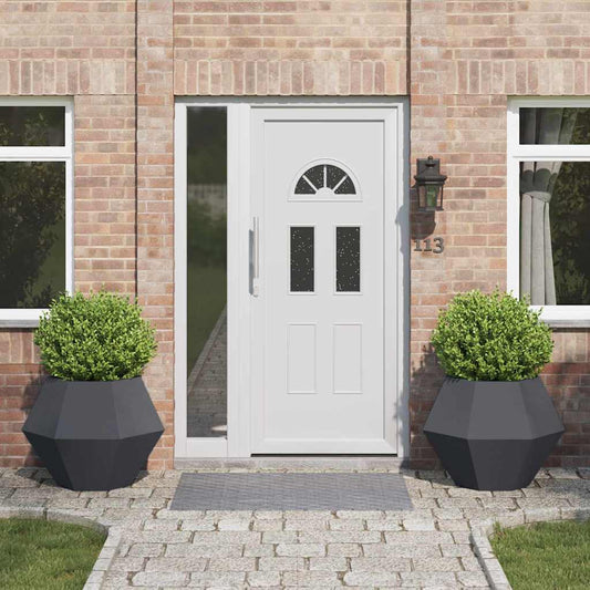 Fioriera 2 pcs Antracite 75 x 75 x 60 cm Acciaio