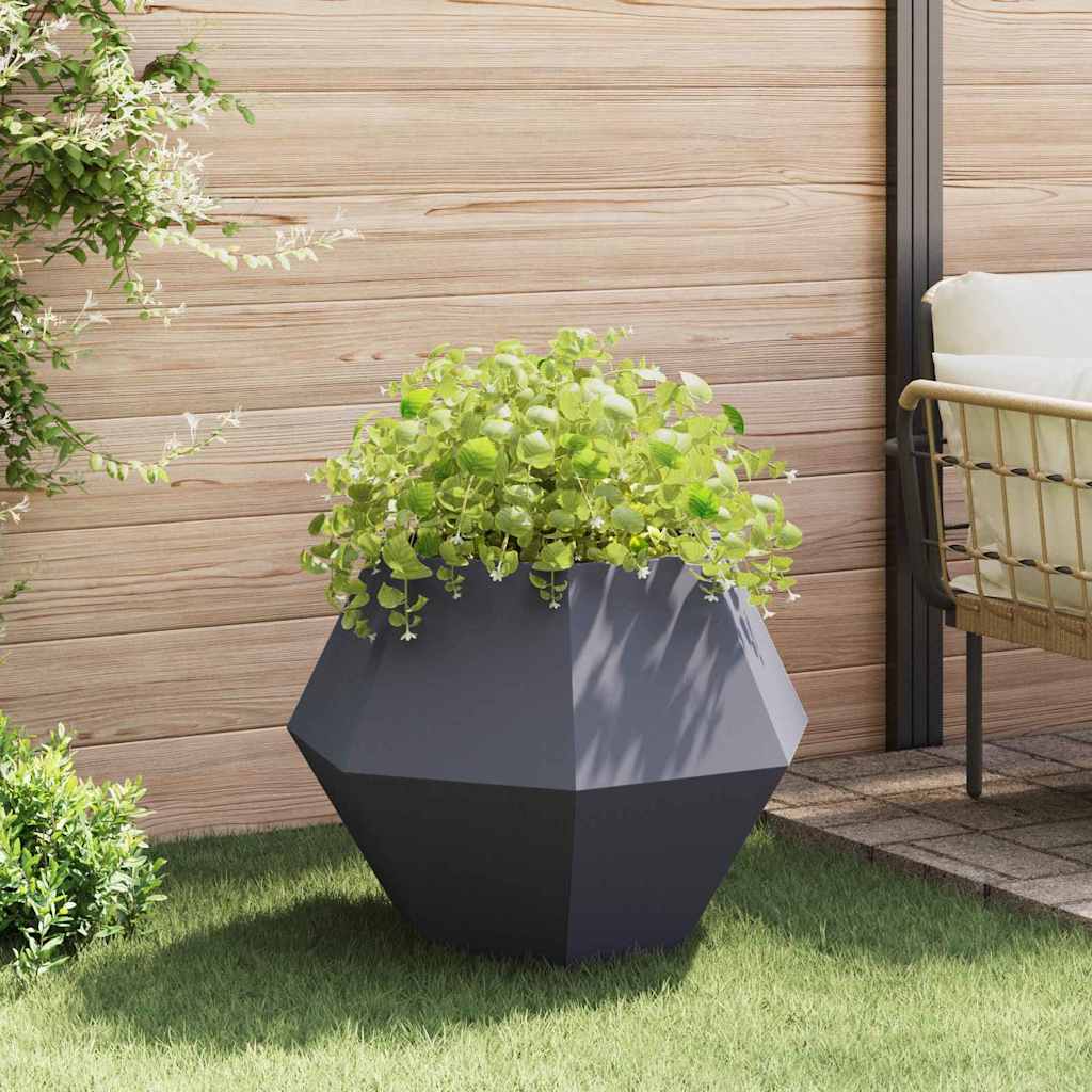 Fioriera 2 pcs Antracite 75 x 75 x 60 cm Acciaio | homemem39