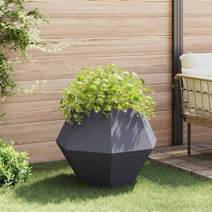 Fioriera 2 pcs Antracite 75 x 75 x 60 cm Acciaio | homemem39