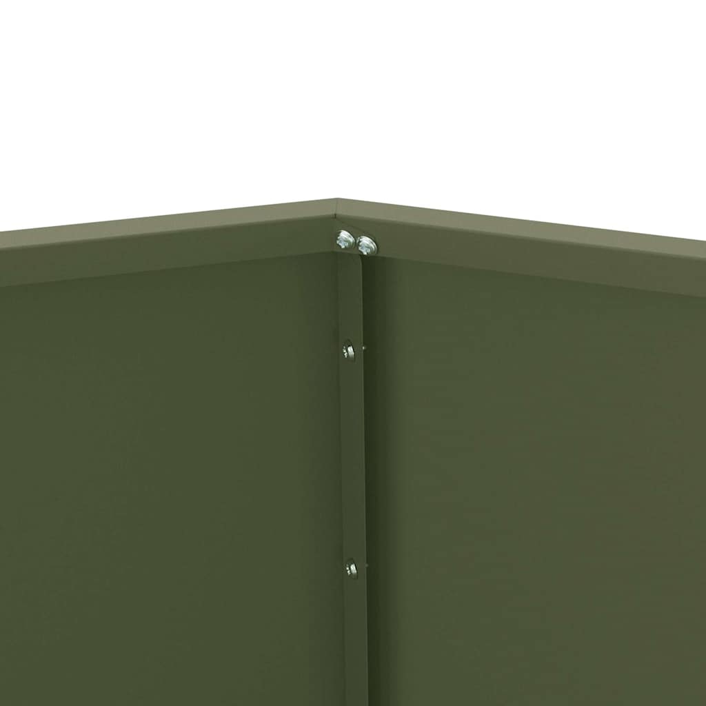 Fioriera Verde oliva 75 x 75 x 60 cm Acciaio