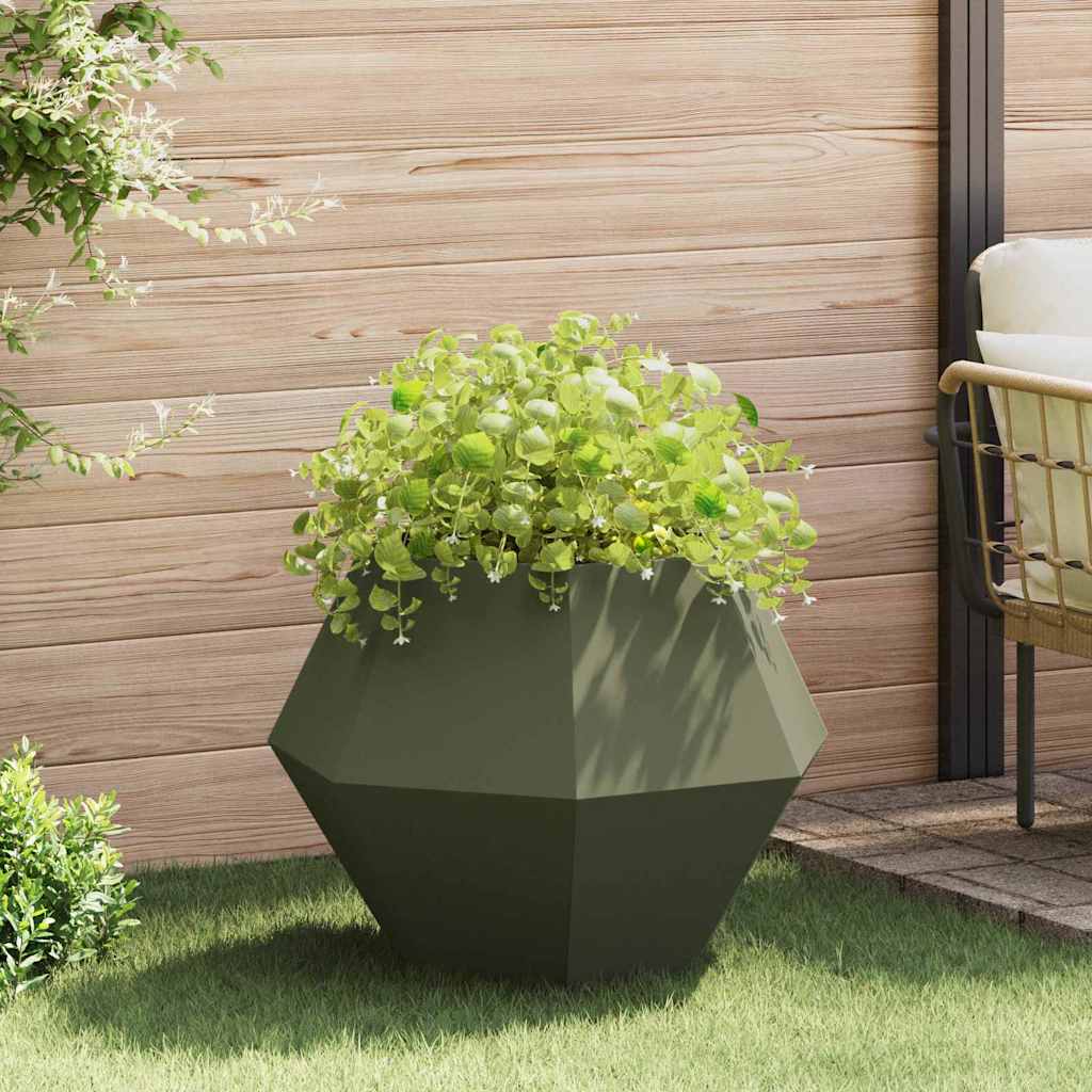 Fioriera Verde oliva 75 x 75 x 60 cm Acciaio