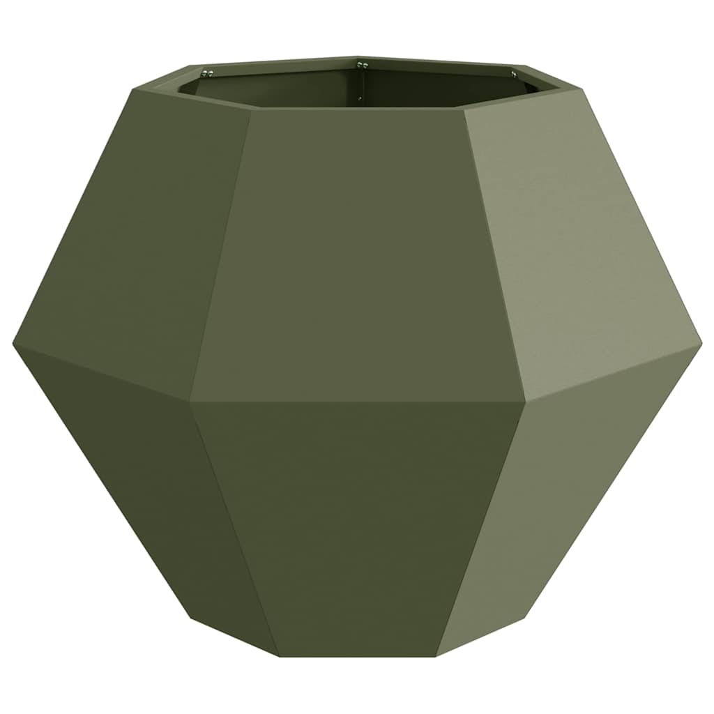 Fioriera 2 pcs Verde oliva 75 x 75 x 60 cm Acciaio