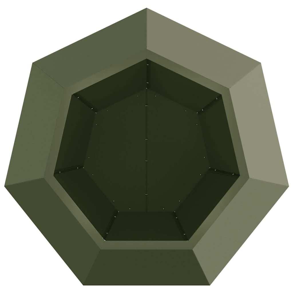 Fioriera 2 pcs Verde oliva 75 x 75 x 60 cm Acciaio