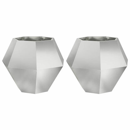 Fioriera 2 pcs Argento 75 x 75 x 60 cm Acciaio zincato | homemem39