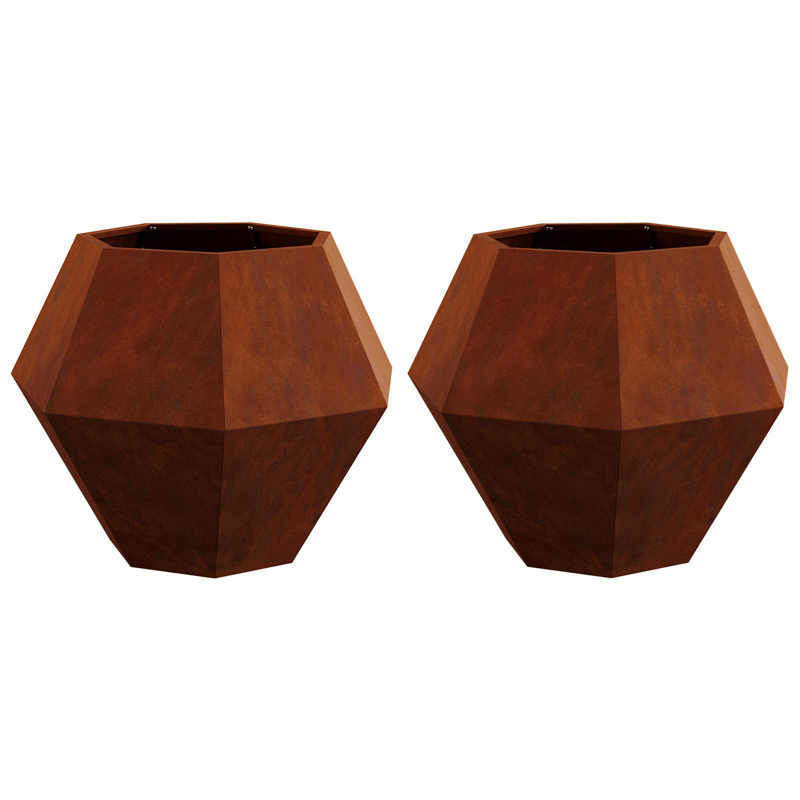 Fioriera 2 pcs Ruggine 75 x 75 x 60 cm | homemem39