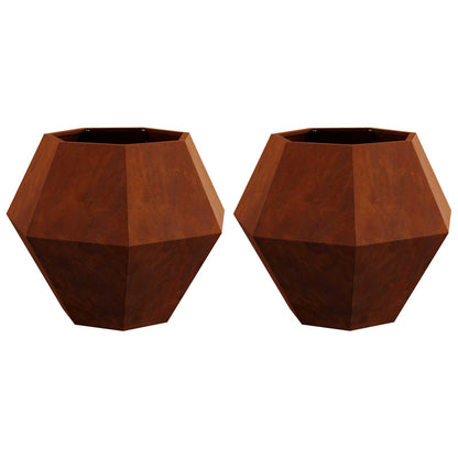 Fioriera 2 pcs Ruggine 75 x 75 x 60 cm | homemem39