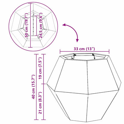Fioriera Nero 50 x 50 x 40 cm Acciaio
