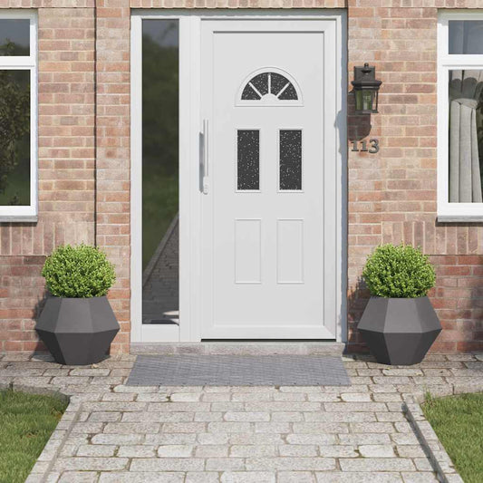 Fioriera 2 pcs Nero 50 x 50 x 40 cm Acciaio