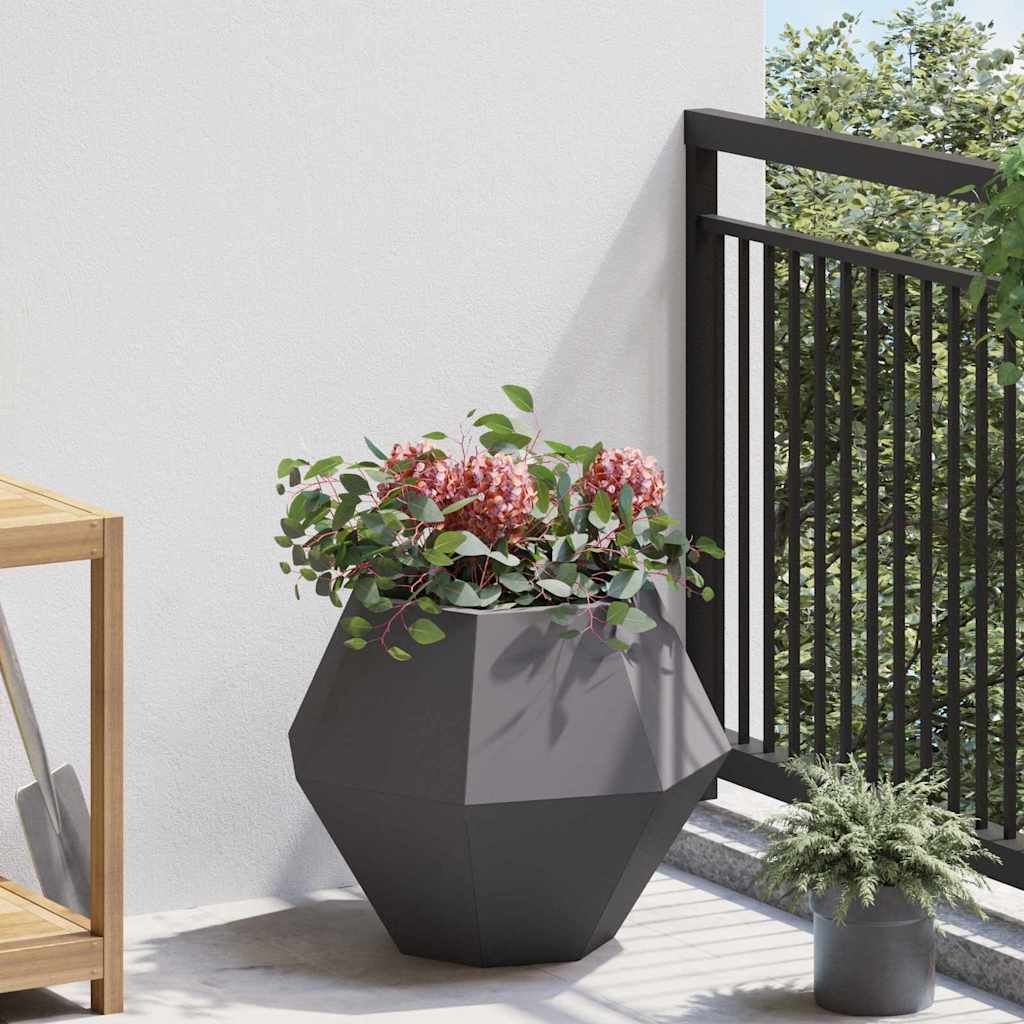 Fioriera 2 pcs Nero 50 x 50 x 40 cm Acciaio | homemem39