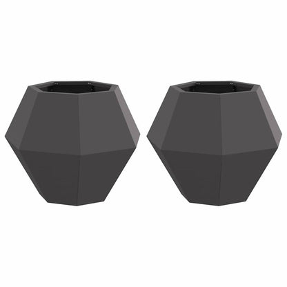Fioriera 2 pcs Nero 50 x 50 x 40 cm Acciaio | homemem39