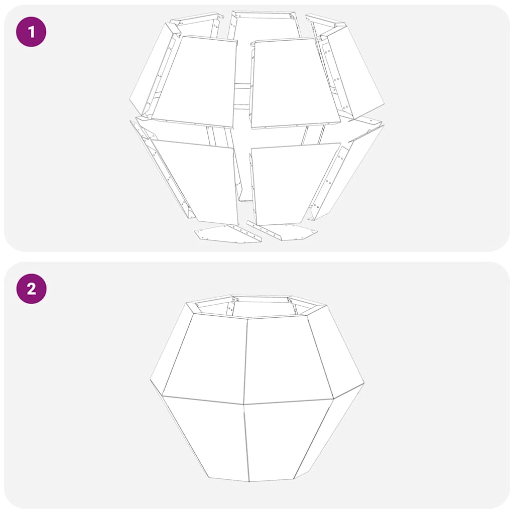 Fioriera 2 pcs Bianco 50 x 50 x 40 cm Acciaio | homemem39
