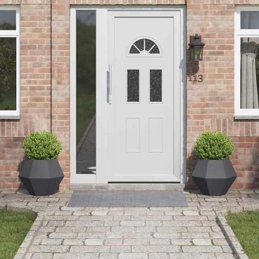 Fioriera 2 pcs Antracite 50 x 50 x 40 cm Acciaio