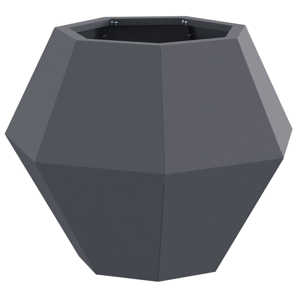 Fioriera 2 pcs Antracite 50 x 50 x 40 cm Acciaio | homemem39