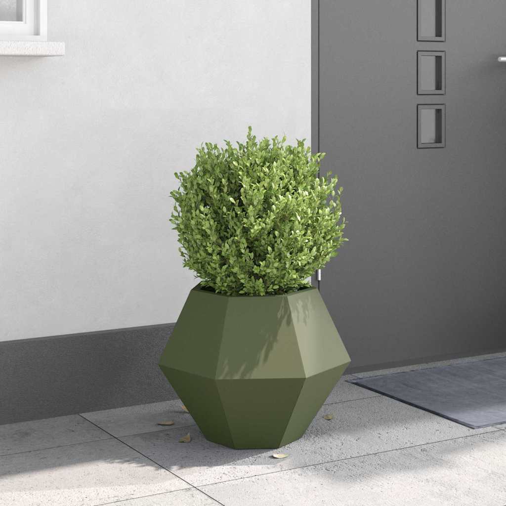 Fioriera Verde oliva 50 x 50 x 40 cm Acciaio | homemem39