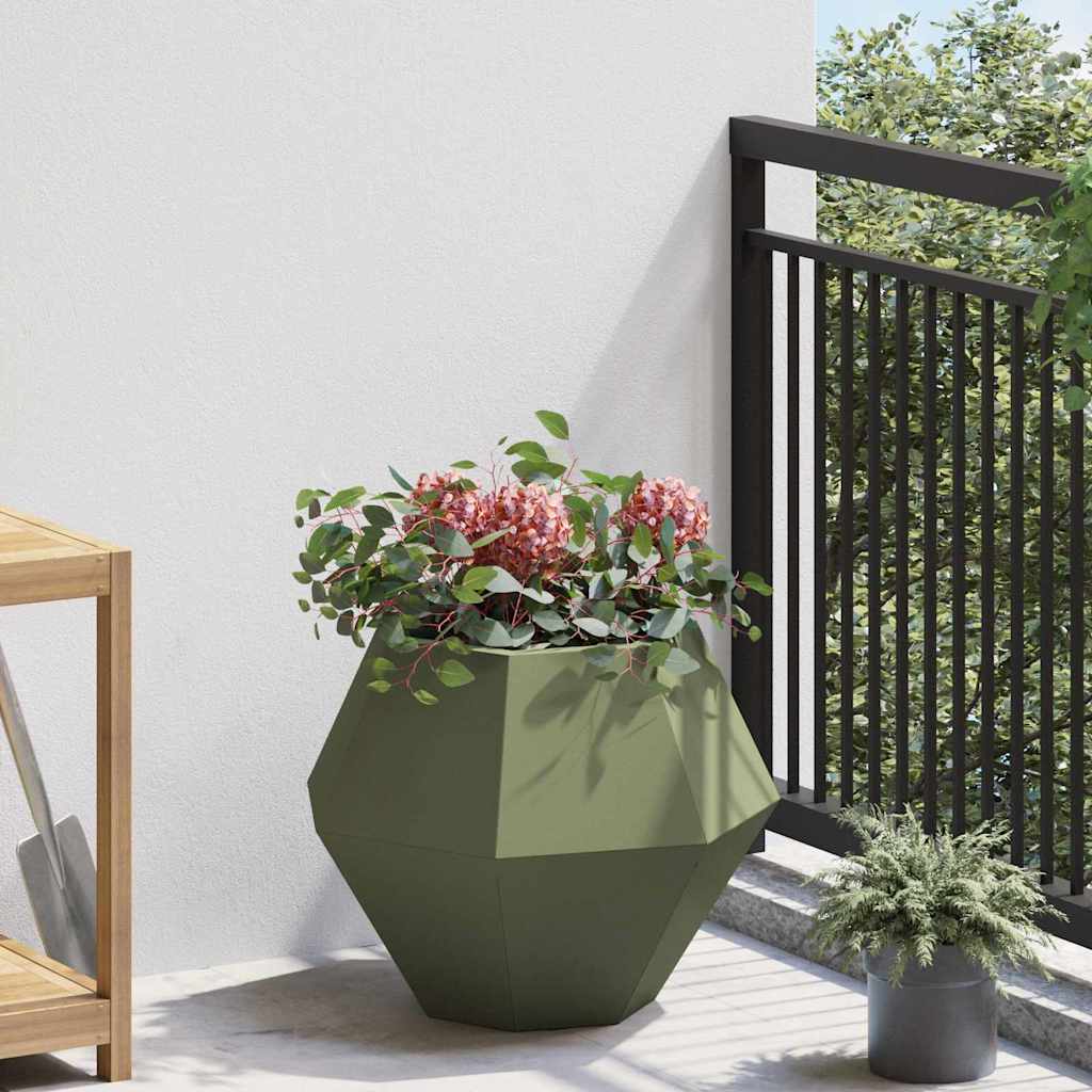Fioriera Verde oliva 50 x 50 x 40 cm Acciaio | homemem39