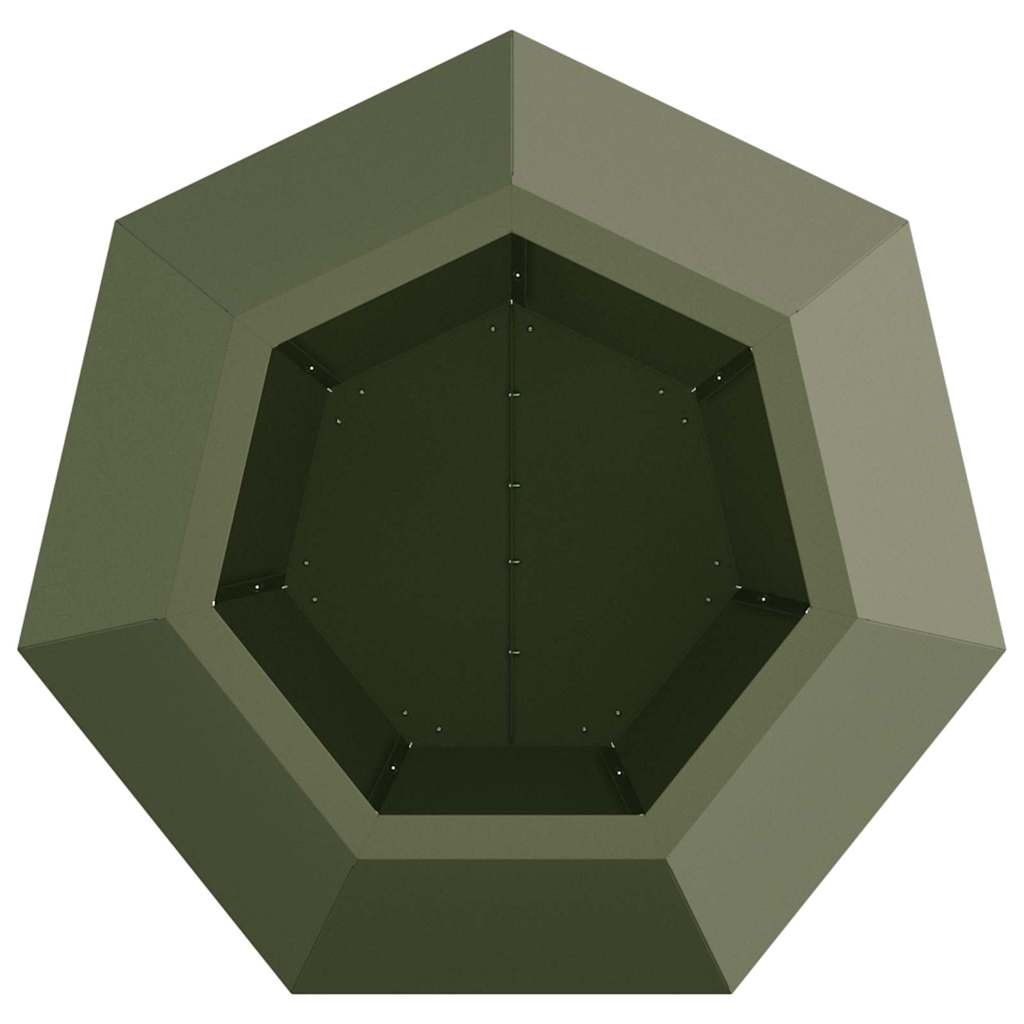 Fioriera 2 pcs Verde oliva 50 x 50 x 40 cm Acciaio | homemem39