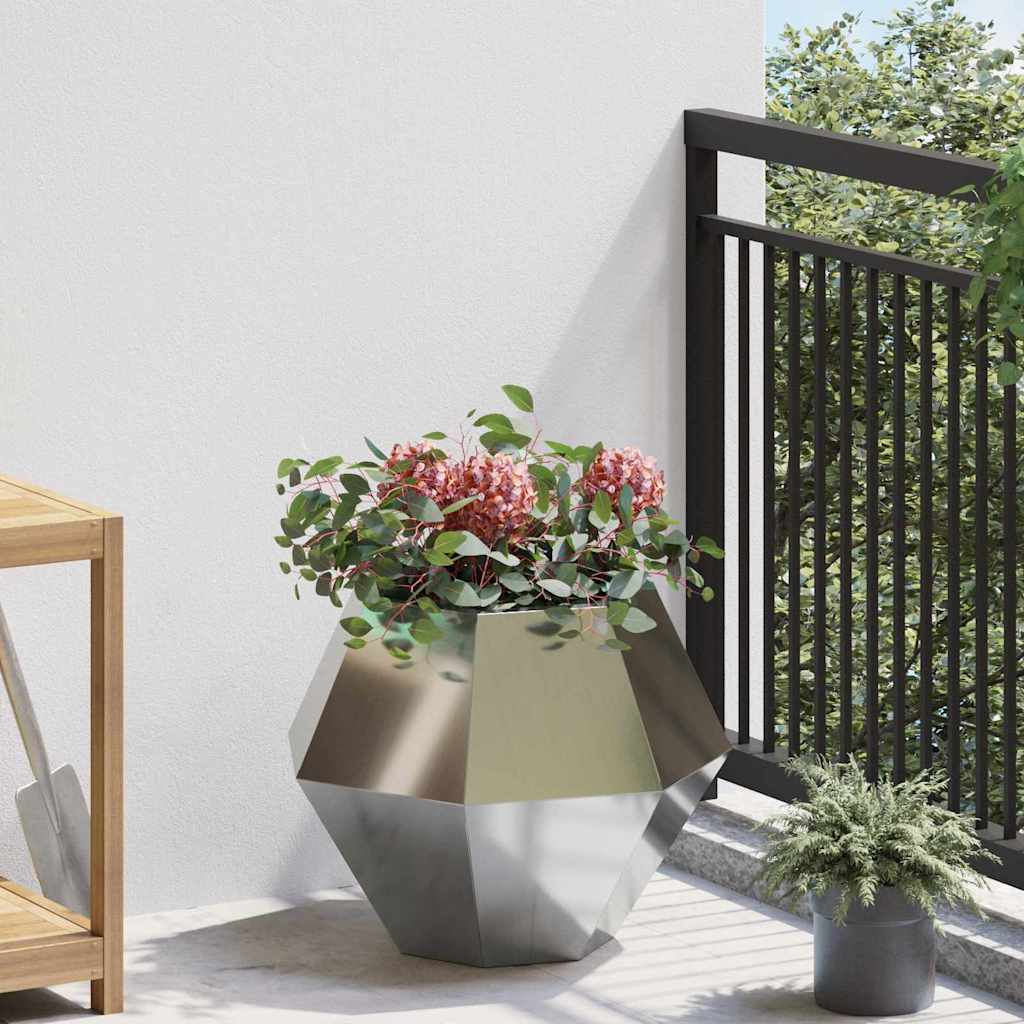 Fioriera 2 pcs Argento 50 x 50 x 40 cm Acciaio zincato | homemem39