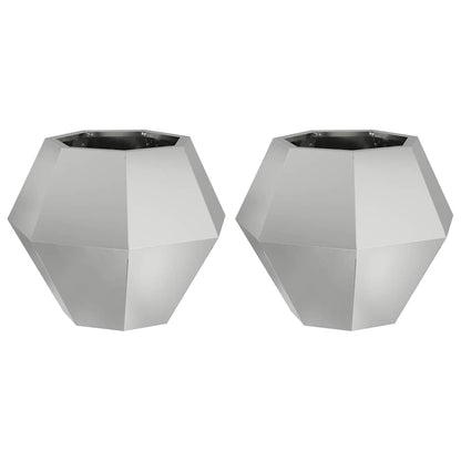 Fioriera 2 pcs Argento 50 x 50 x 40 cm Acciaio zincato | homemem39
