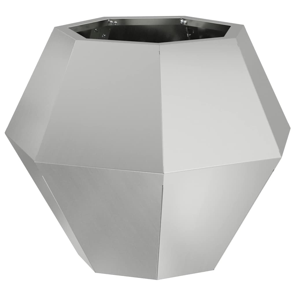 Fioriera 2 pcs Argento 50 x 50 x 40 cm Acciaio zincato | homemem39