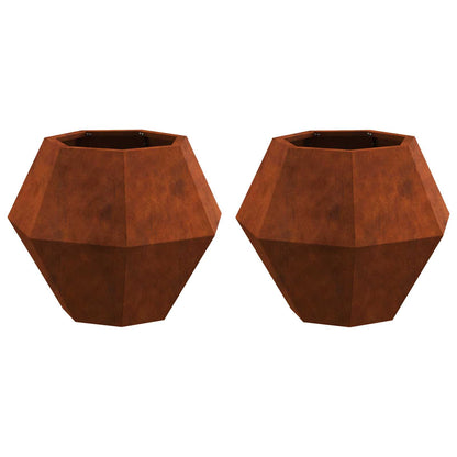 Fioriera 2 pcs Ruggine 50 x 50 x 40 cm