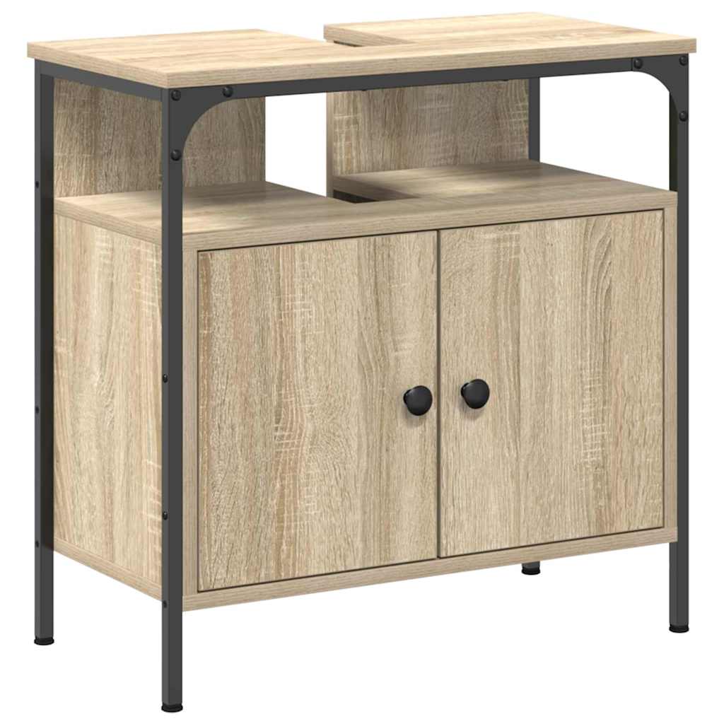 Set di mobili per il bagno con lo scaffale 3 pcs Rovere Sonoma | homemem39