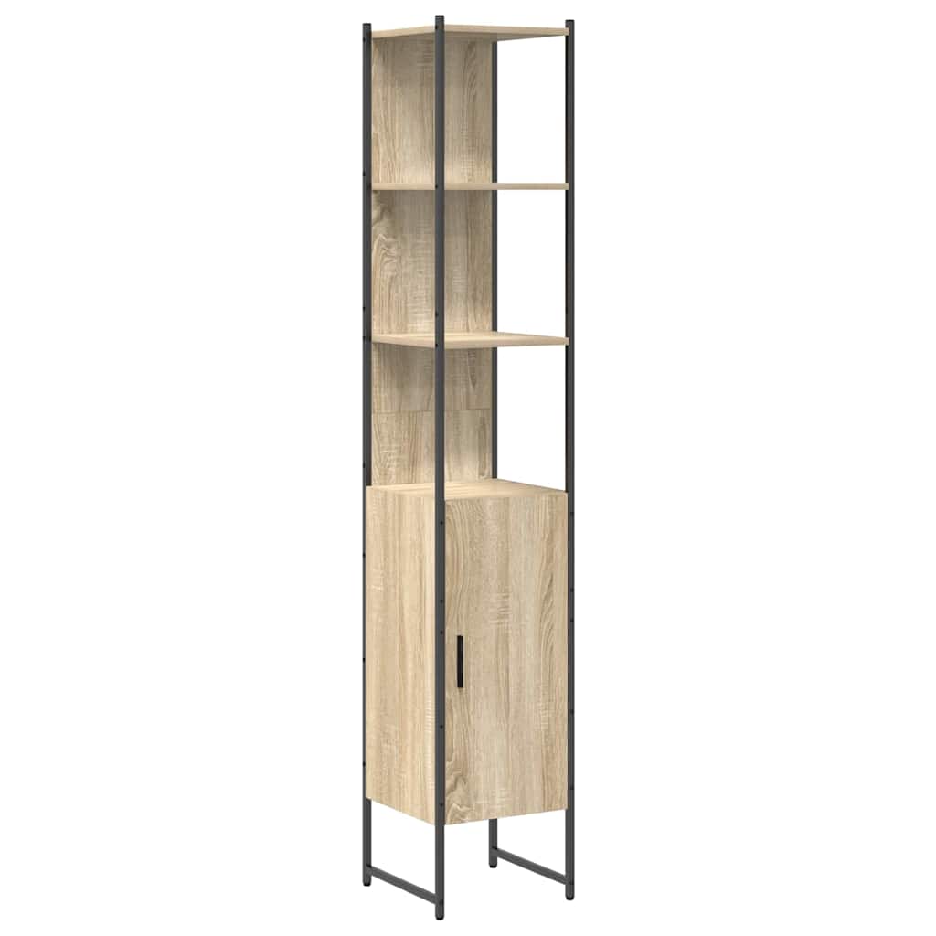 Set di mobili per il bagno con lo scaffale 3 pcs Rovere Sonoma | homemem39
