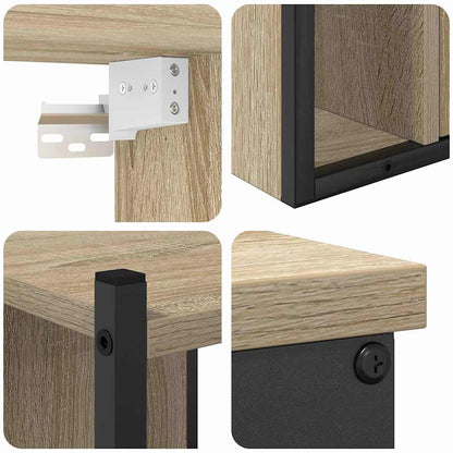 Set di mobili per il bagno con lo scaffale 4 pcs Rovere Sonoma
