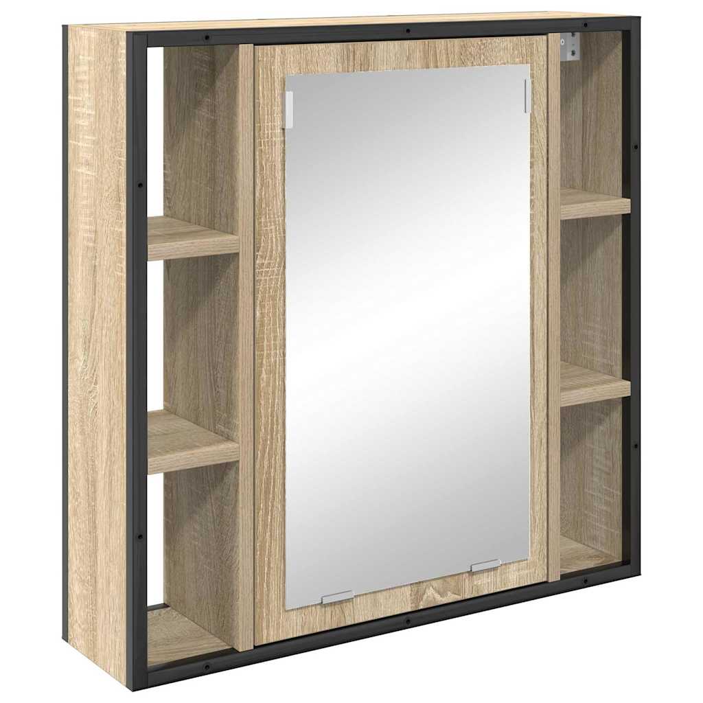 Set di mobili per il bagno con lo scaffale 4 pcs Rovere Sonoma | homemem39