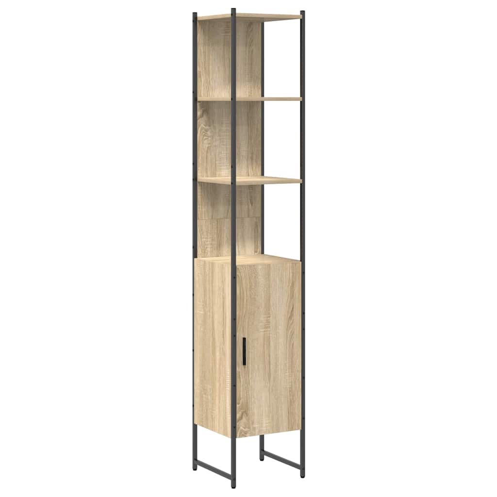 Set di mobili per il bagno con lo scaffale 4 pcs Rovere Sonoma | homemem39