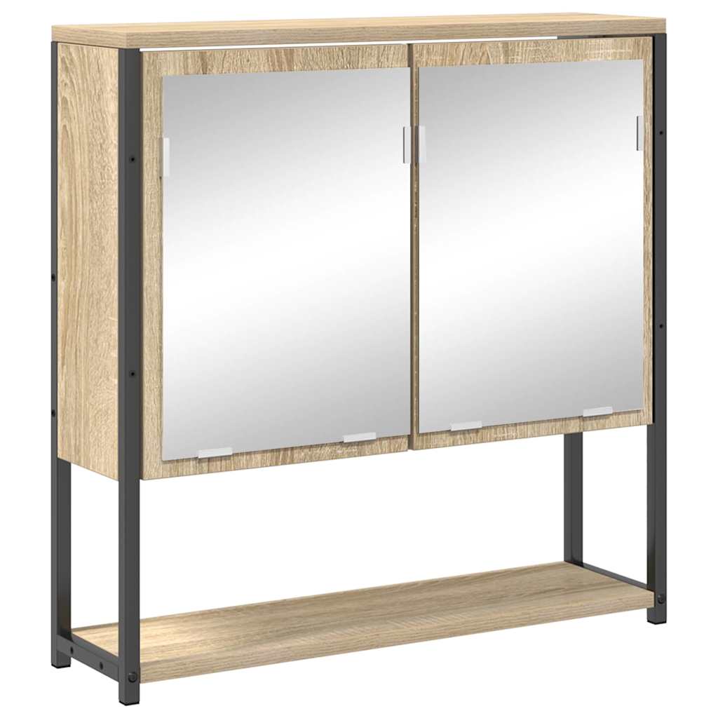 Set di mobili per il bagno con lo scaffale 4 pcs Rovere Sonoma | homemem39