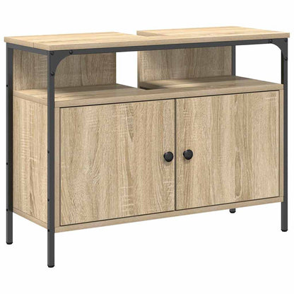 Set di mobili per il bagno con lo scaffale 4 pcs Rovere Sonoma | homemem39