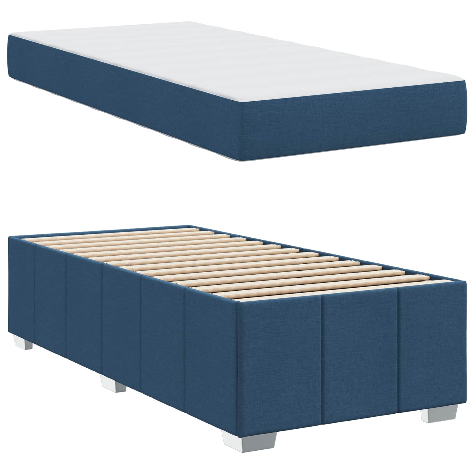 Struttura del letto con materasso Blu 80 x 200 cm Tessuto | homemem39