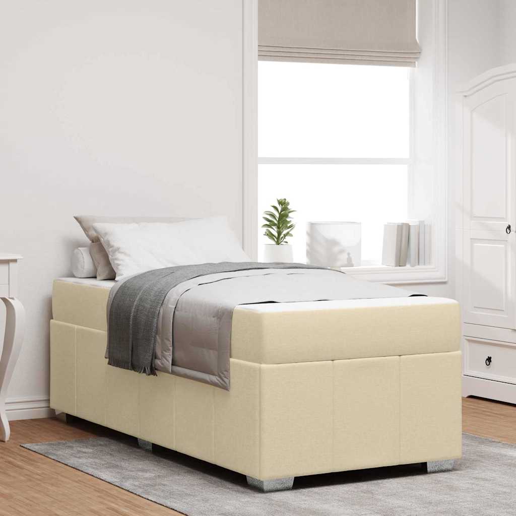 Struttura del letto con materasso Crema 90 x 190 cm Tessuto | homemem39