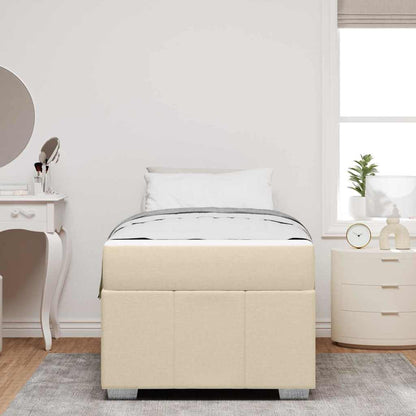 Struttura del letto con materasso Crema 90 x 190 cm Tessuto | homemem39