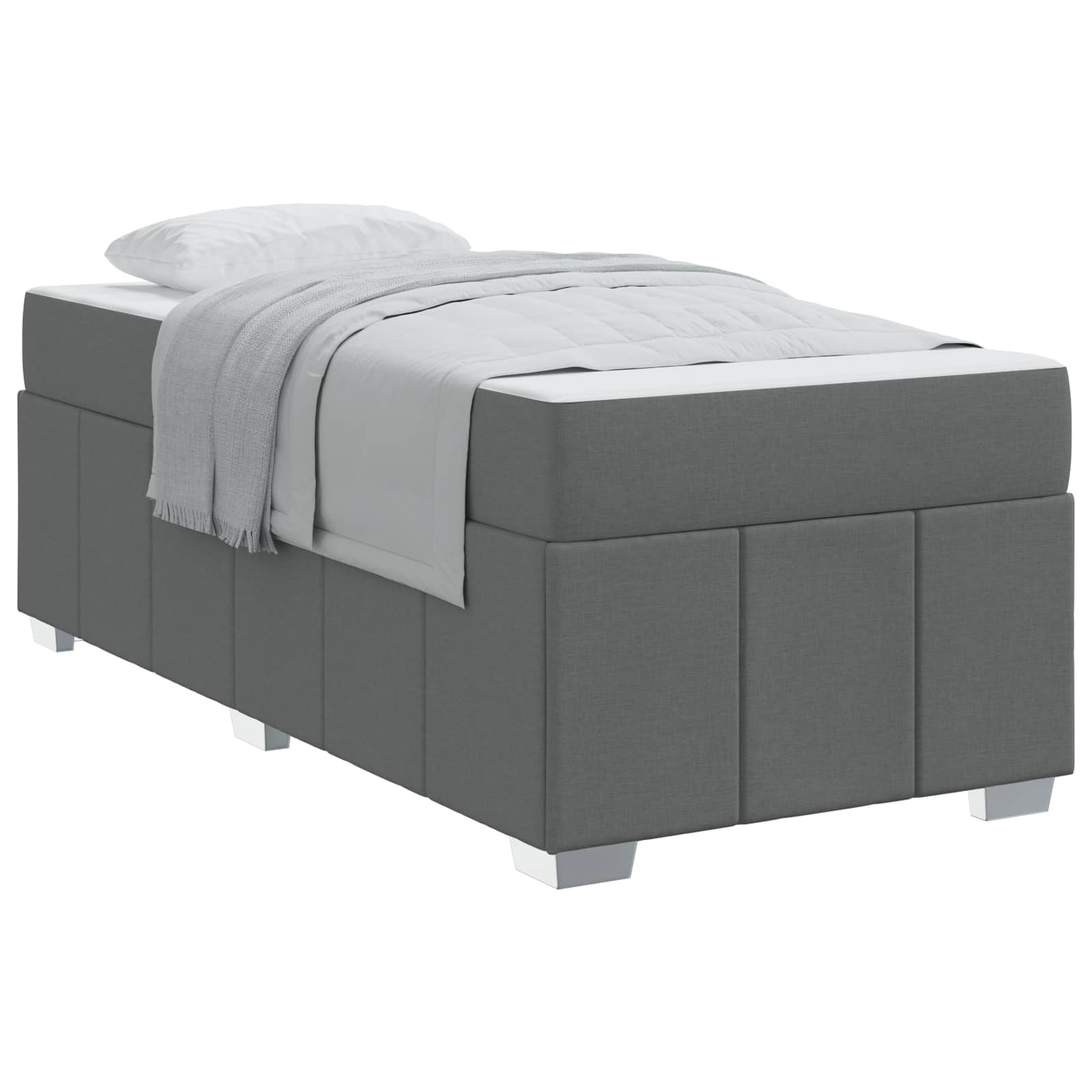 Struttura del letto Grigio scuro 90 x 200 cm Tessuto | homemem39