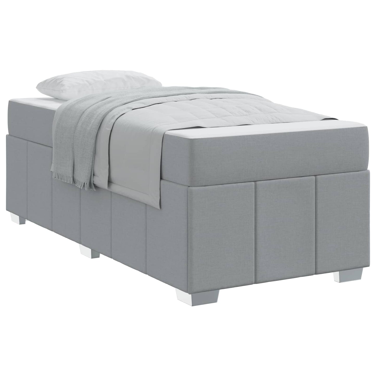 Struttura del letto Grigio chiaro 100 x 200 cm Tessuto | homemem39