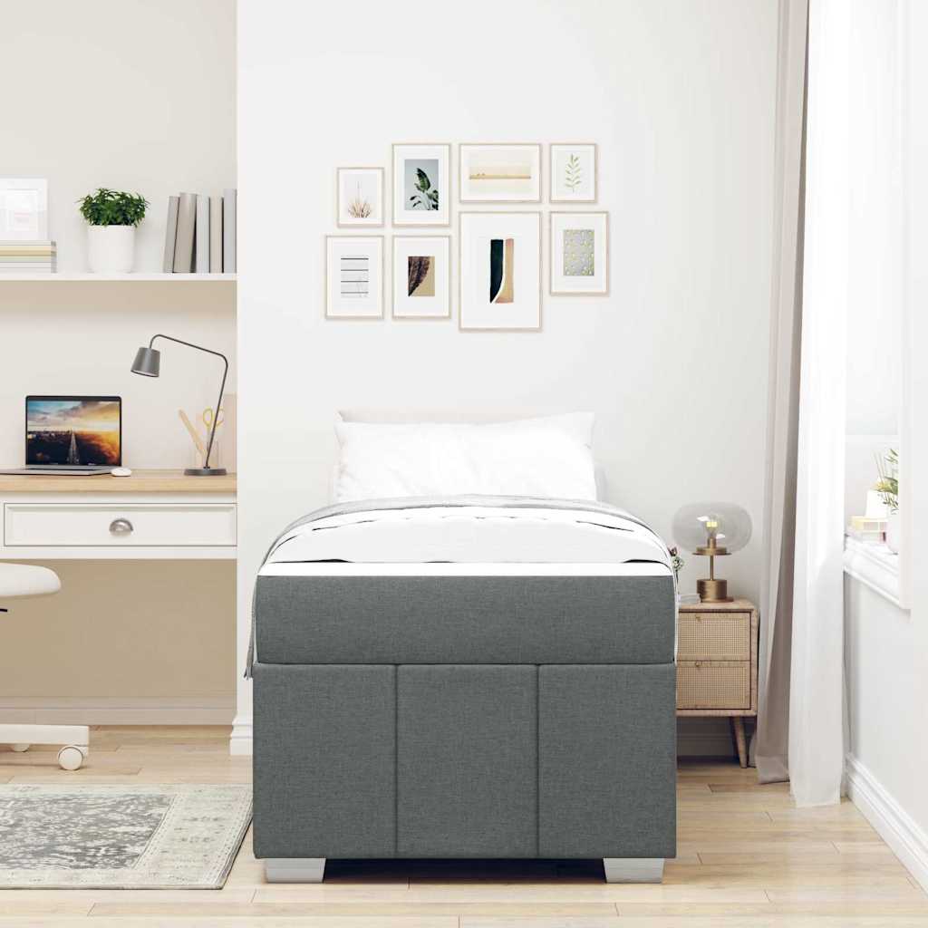 Struttura del letto Grigio scuro 100 x 200 cm Tessuto | homemem39